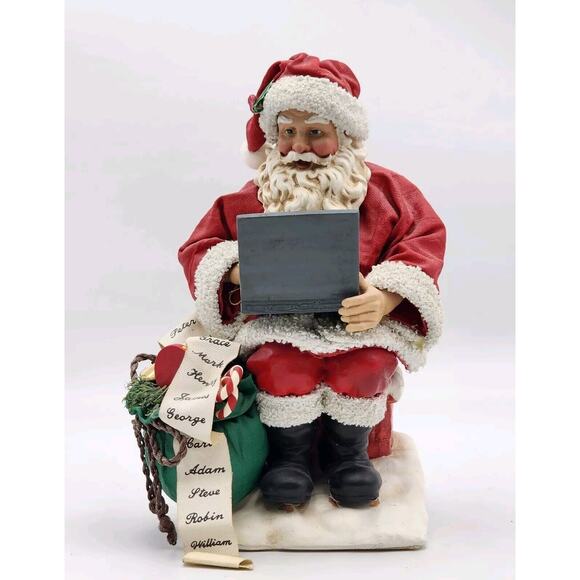 Clothtique Possible Dreams Santa's New List Computer Laptop Who's Naughty Nice - Picture 4 of 14